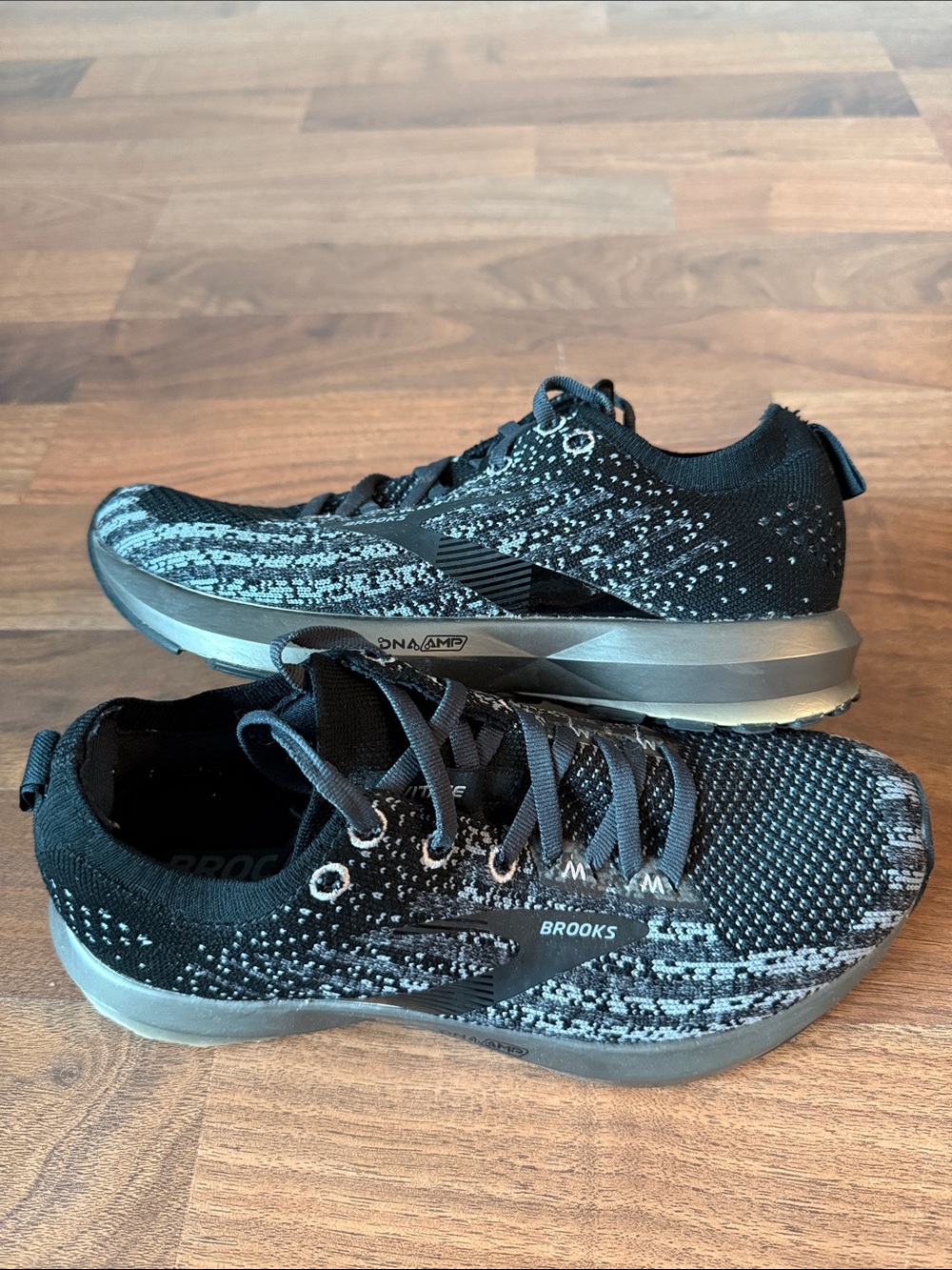 Women’s Brooks Levitate 3 Black & Gray Patterned Running Sneakers